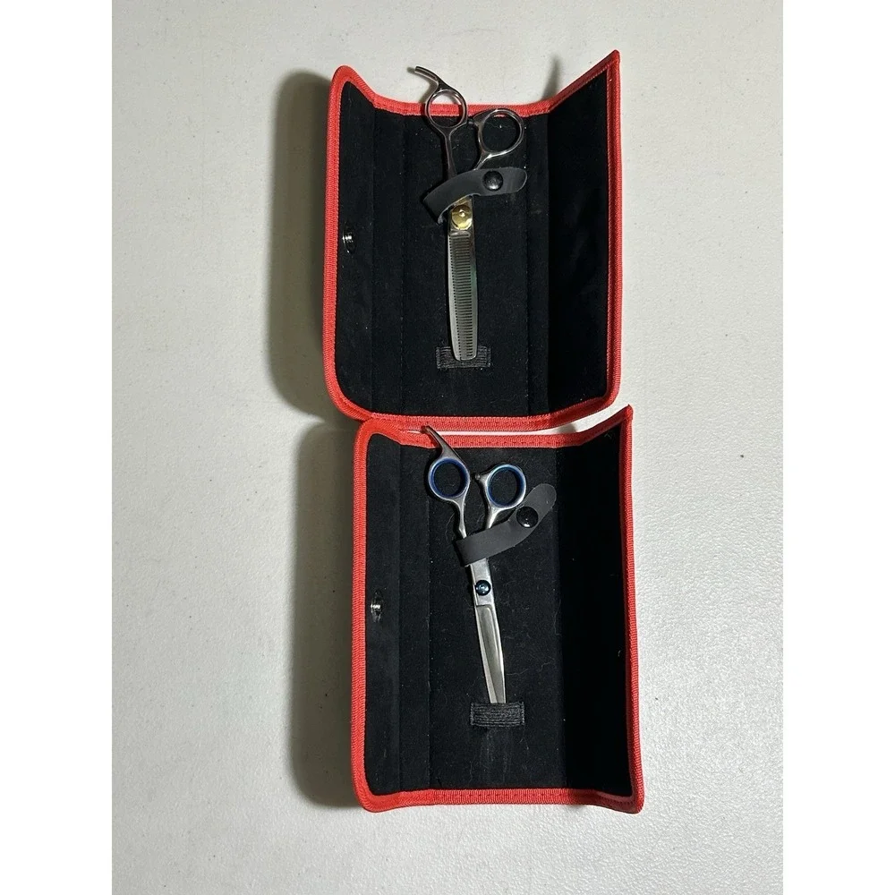 Pet Dog Grooming Scissors & Shears  Straight Thinning W/ Cases